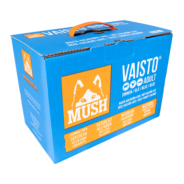 MUSH B.A.R.F. Vaisto® ADULT BLUE телешко, пуешко и сьомга, серия ALL BREEDS FORMULA 10kg