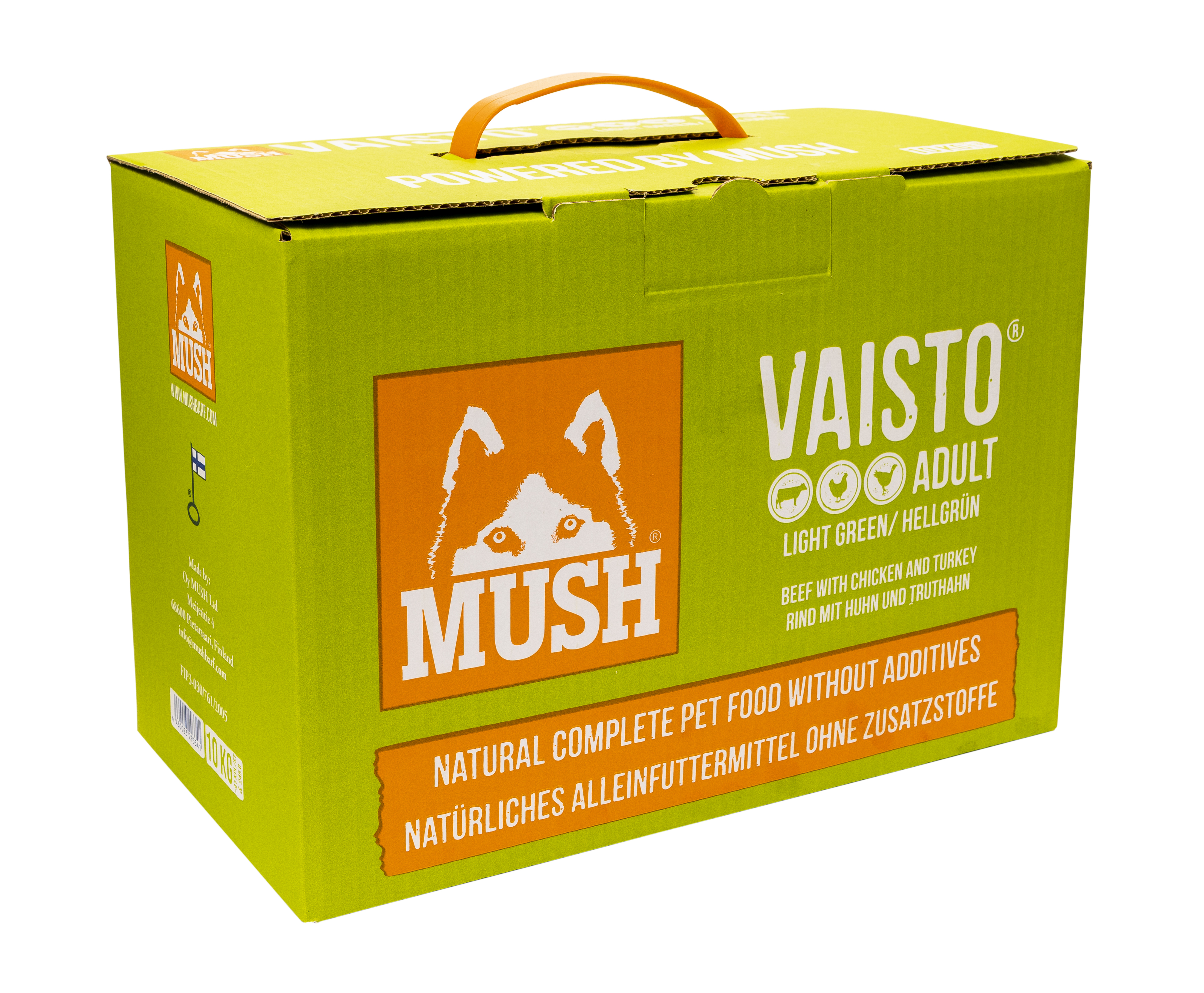 MUSH B.A.R.F. Vaisto® GREEN Формула за начинаещи с телешко, пуешко и пилешко месо, серия STARTER FORMULA 10kg