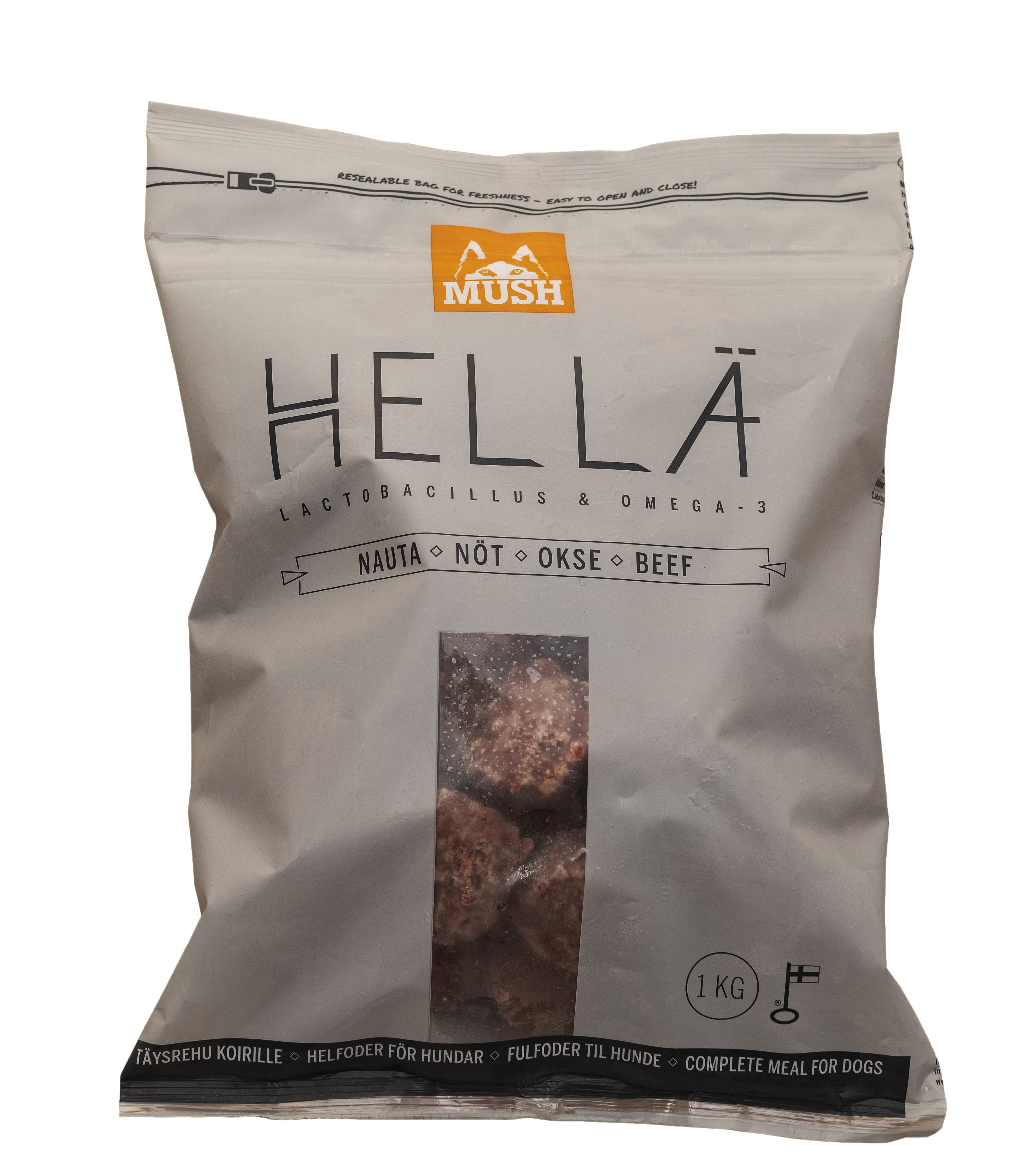 MUSH B.A.R.F. Hellä® Специализирана формула с телешко месо 1 kg.