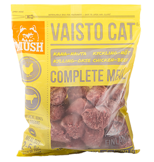 MUSH B.A.R.F. Vaisto® Cat & Kitten Меню за котки и котенца с телешко и пилешко месо 800 гр.
